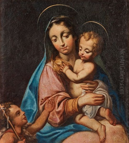 Virgin And Child With St Oil Painting by Giulio Cesare Procaccini