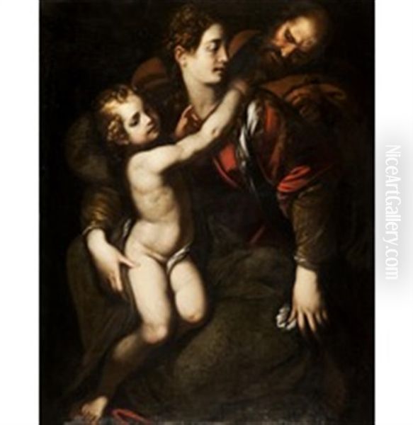 Sacra Famiglia Oil Painting by Giulio Cesare Procaccini