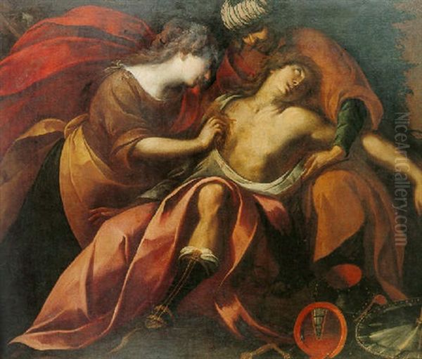 Tancred And Erminia Oil Painting by Giulio Cesare Procaccini