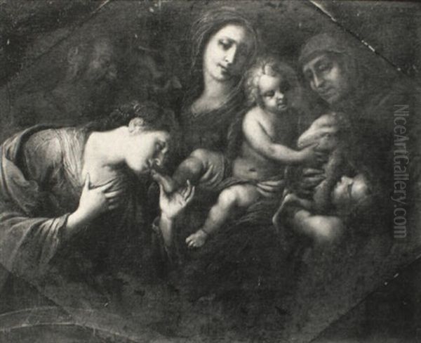 Madonna And Child With Sts. Elizabeth, Catherine And St. John The Baptist Oil Painting by Giulio Cesare Procaccini