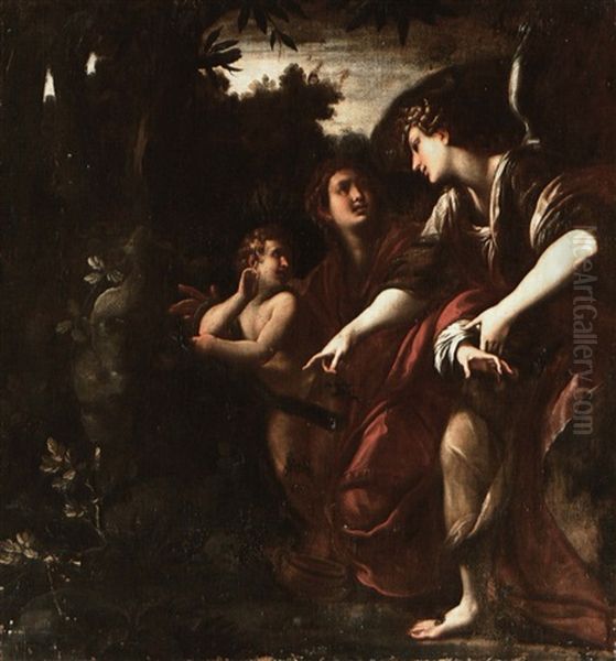 Hagar And Ishmael In The Desert Oil Painting by Giulio Cesare Procaccini