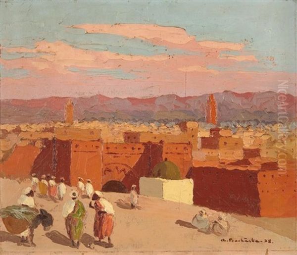 Vue De Fes Oil Painting by Antonin Prochazka