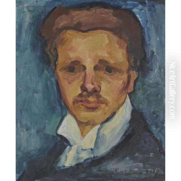 Self-portrait (autoportret) Oil Painting by Antonin Prochazka