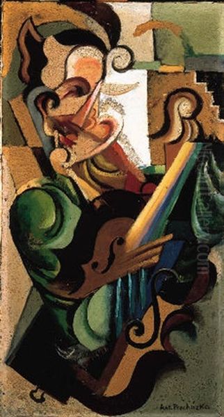 The Violinist Oil Painting by Antonin Prochazka