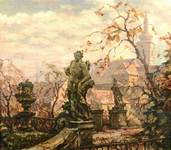 Podzimni Mala Strana Oil Painting by Iaro Prochazka