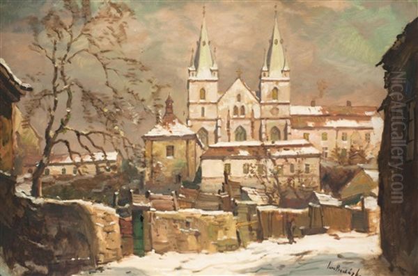 Blick Auf Die Emauskirche Oil Painting by Iaro Prochazka