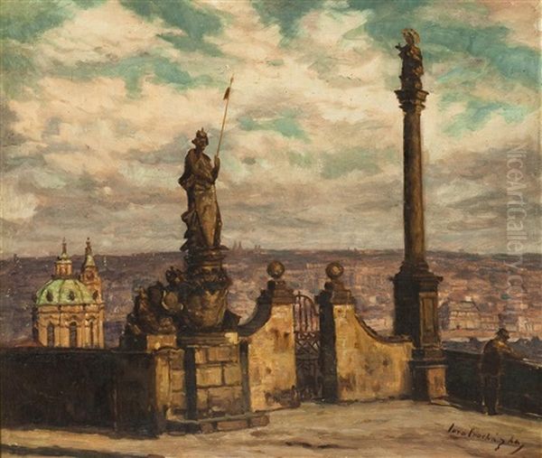 Blick Auf Prag Vom Hradschin Aus Oil Painting by Iaro Prochazka