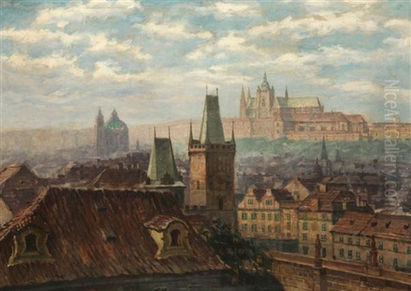 Blick Auf Den Hradschin Oil Painting by Iaro Prochazka