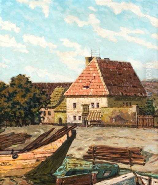 Hostinec Na Vytoni Oil Painting by Iaro Prochazka