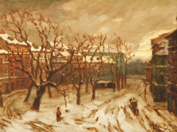 Winter Kampa Oil Painting by Iaro Prochazka