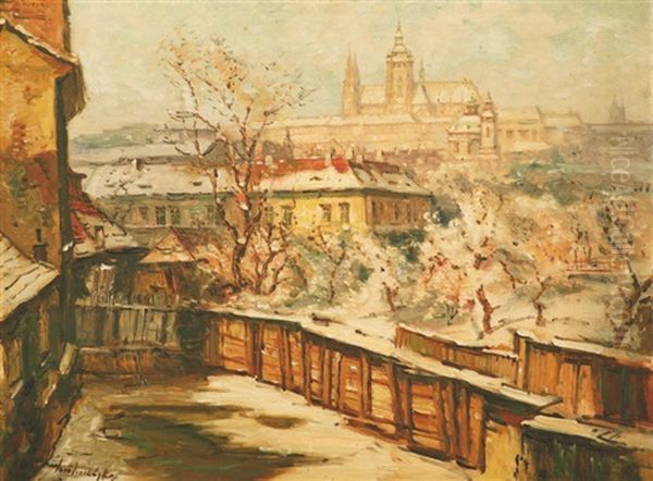 Early Spring On Kampa Oil Painting by Iaro Prochazka