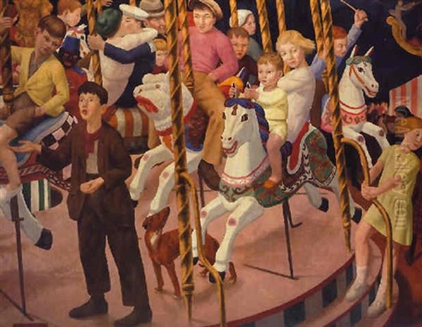 The Merry-go-round Oil Painting by Ernest Procter