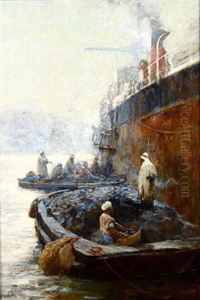 Oran Harbour Oil Painting by Adam Edwin Proctor