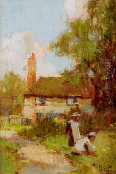 Cottage At Little London, Surrey Oil Painting by Adam Edwin Proctor