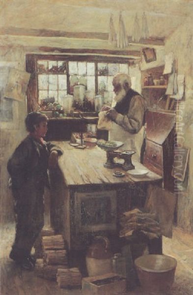 The Village Shop Oil Painting by Adam Edwin Proctor