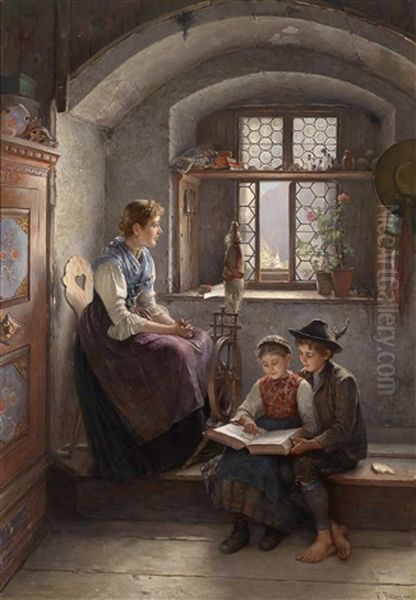 In Gedanken Oil Painting by Friedrich Proelss