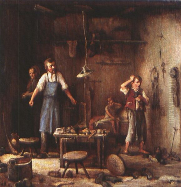 In Der Werkstatt Oil Painting by Friedrich Proelss