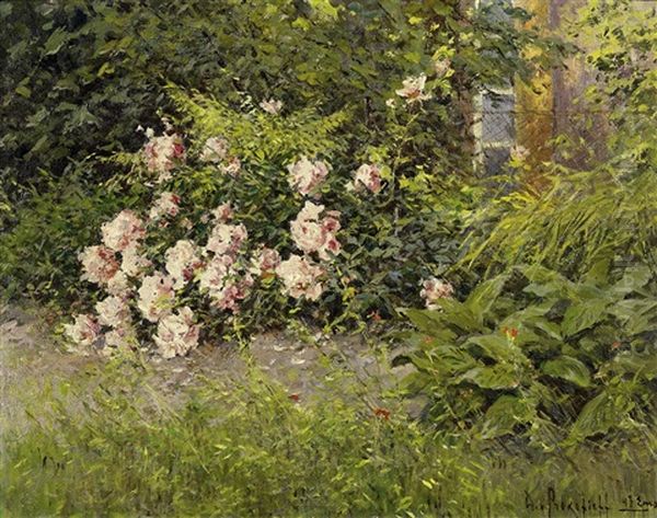 Bluhender Rosengarten In Bad Ems Oil Painting by Dimitri Von Prokofiev