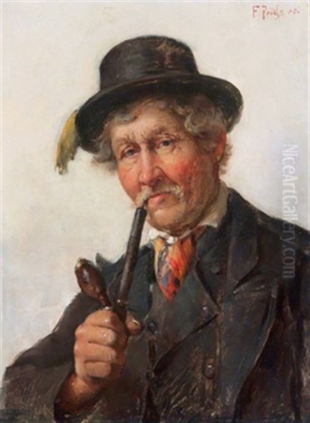 Bauer Mit Pfeife Oil Painting by Friedrich Anton Otto Prolss