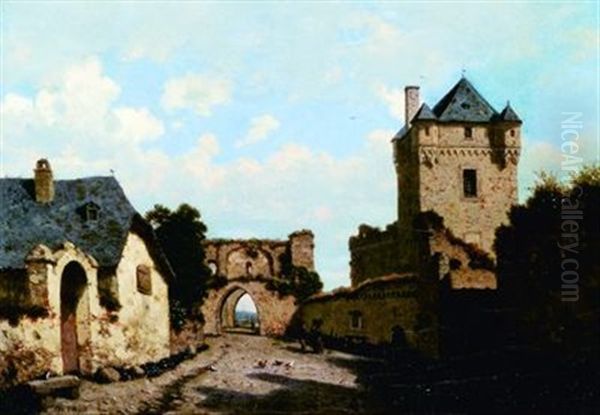 Les Remparts Du Chateau Oil Painting by Louis Hector Pron