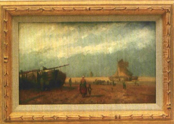 Genreszene Am Hollandischen Fischerstand Oil Painting by Albert Jurardus van Prooijen