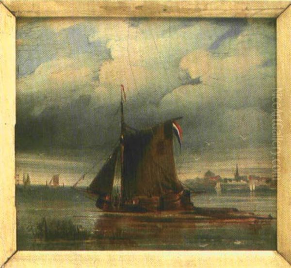 Segelboot Auf Dem Ijsselmeer Vor Edam Oil Painting by Albert Jurardus van Prooijen