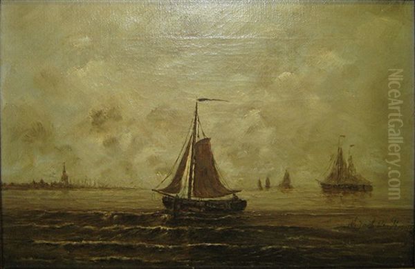 Zuiderzee Oil Painting by Albert Jurardus van Prooijen