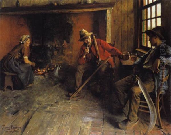 Na Den Arbeid (herberg Te Nieuwmoer) Oil Painting by Frans Proost