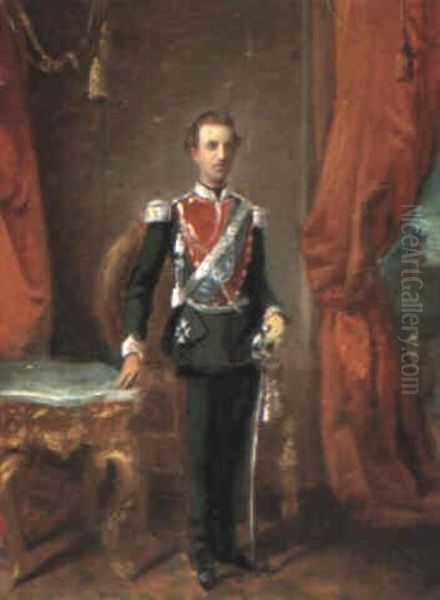 Portrait Of King George I Oil Painting by Spyridon Prosalentis