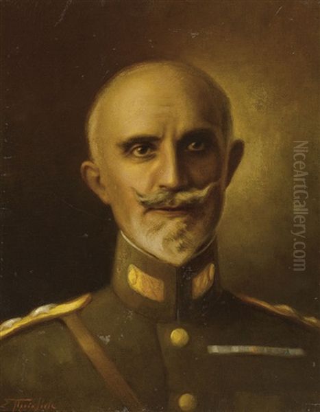 Portrait Of George Hadjaneste (1863-1922) Oil Painting by Spyridon Prosalentis