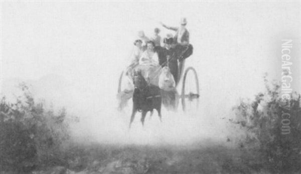 Neapolitan Folk On A Carriage In The Campagna by Alberto Prosdocimi