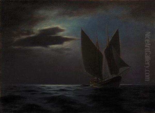 Night Sailing Oil Painting by Emilios Prossalentis