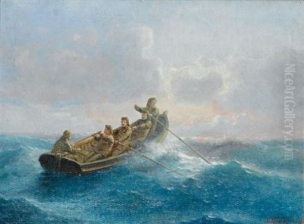 Riding The Waves Oil Painting by Emilios Prossalentis