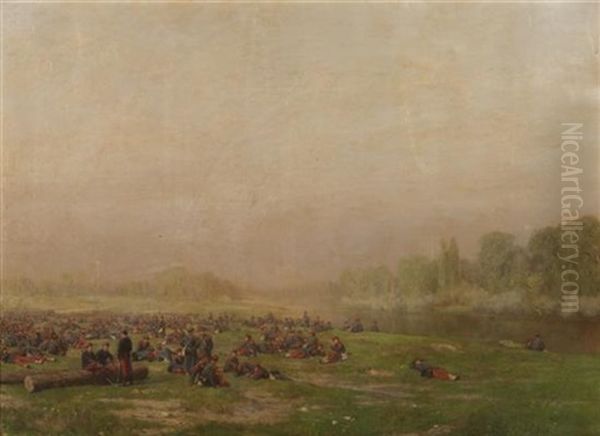 Soldiers At Rest Oil Painting by Paul-Alexandre Protais