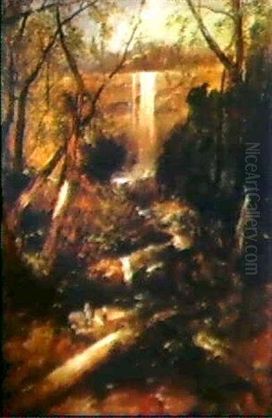 Willoughby Falls, New South Wales, Circa 1842 Oil Painting by John Skinner Prout