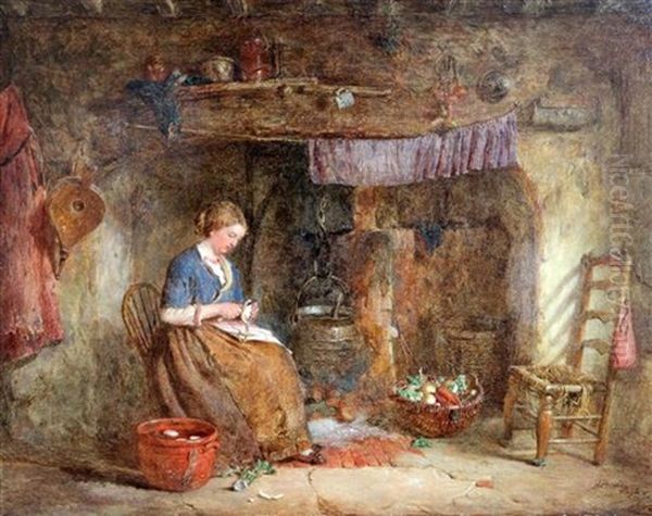 Beside The Hearth Oil Painting by Alfred Provis