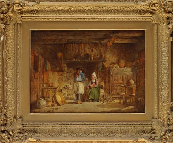 Interior *** Angner Near Quimper, Brittany Oil Painting by Alfred Provis