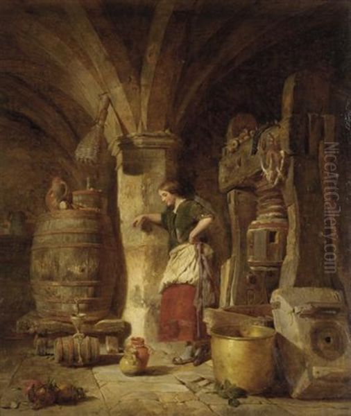 The Cider Press Oil Painting by Alfred Provis