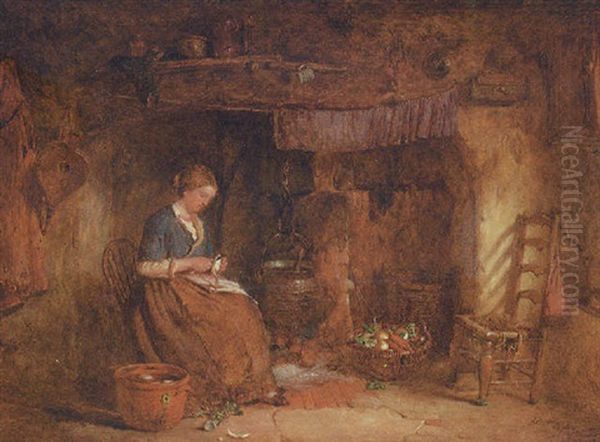 At The Hearth Side Oil Painting by Alfred Provis