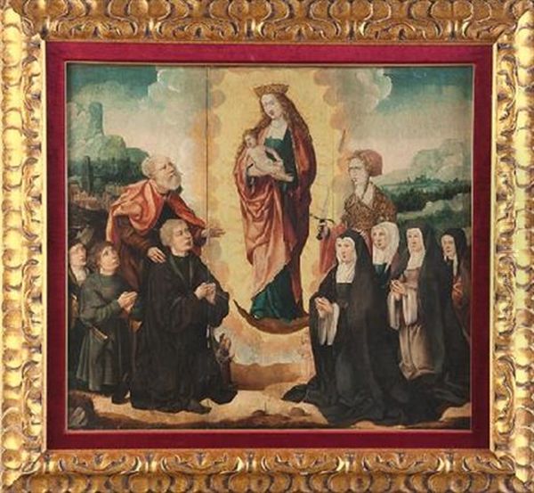 Virgen Con Nino Y Donantes Oil Painting by Jan Provoost