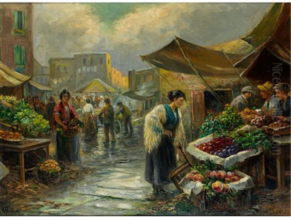 Auf Dem Markt by Gustav Prucha