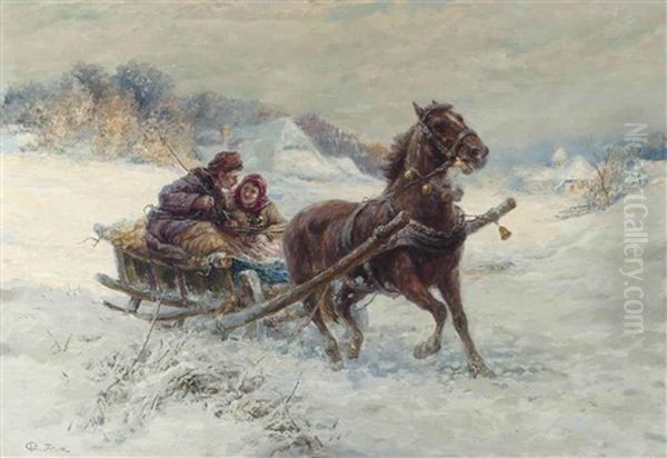 A Romantic Sleigh Ride by Gustav Prucha