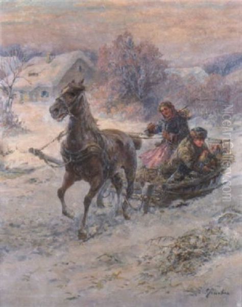 The Sleigh Ride by Gustav Prucha