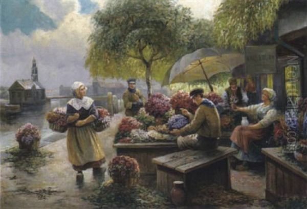 Hollandischer Blumenmarkt by Gustav Prucha