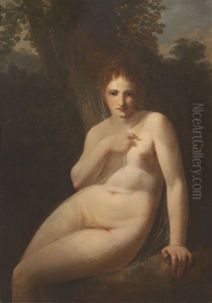 Figura Femminile Nuda In Un Boschetto (la Ninfa Cloe?) Oil Painting by Pierre-Paul Prud'hon