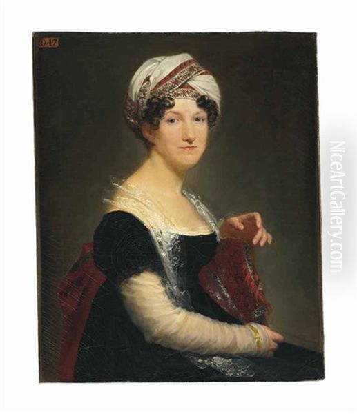 Portrait Of Madame Pean De Saint-gilles, Seated, Half-length Oil Painting by Pierre-Paul Prud'hon