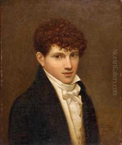 Portrait De Jeune Homme Oil Painting by Pierre-Paul Prud'hon