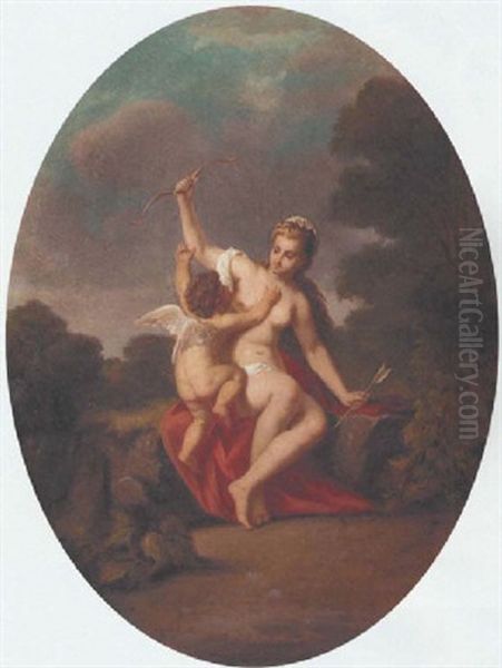 Venus And Cupid Oil Painting by Pierre-Paul Prud'hon