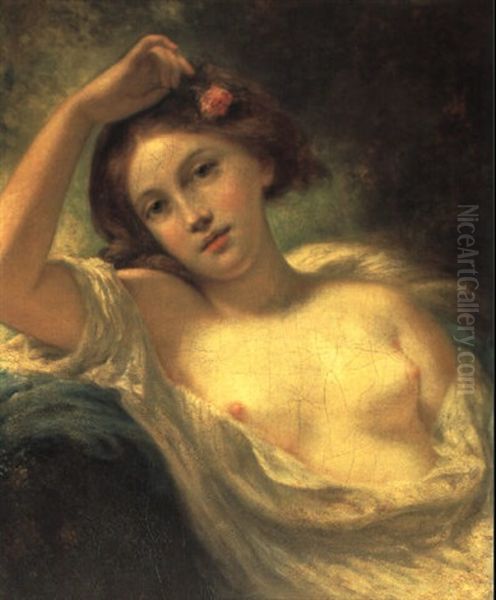 Bildnis Eines Jungen Madchens Mit Einer Rose Im Haar Oil Painting by Pierre-Paul Prud'hon