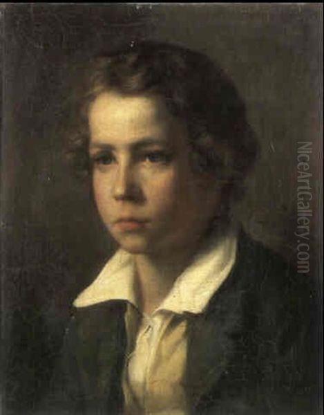 Portrait D'un Jeune Garcon Oil Painting by Pierre-Paul Prud'hon